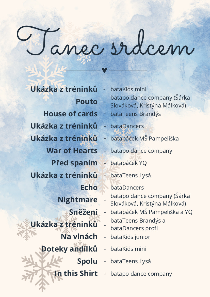 Program vystoupení tanec srdcem